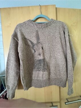 Women's rabbit print sweater